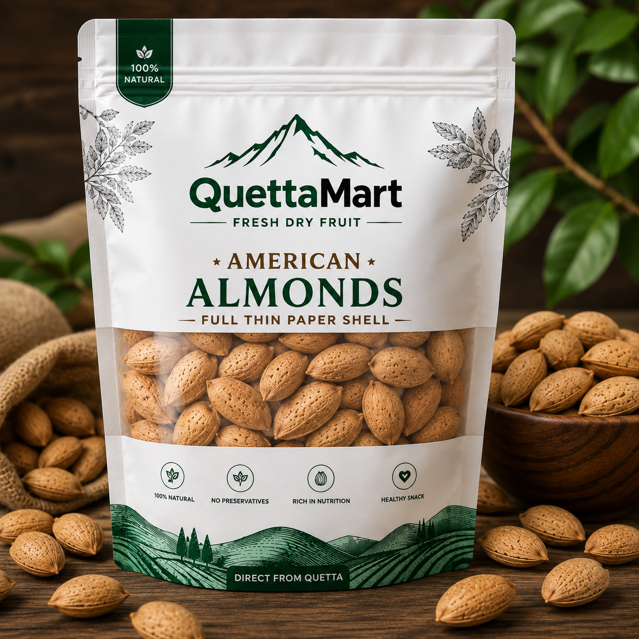 American Almonds Full Thin Paper Shell