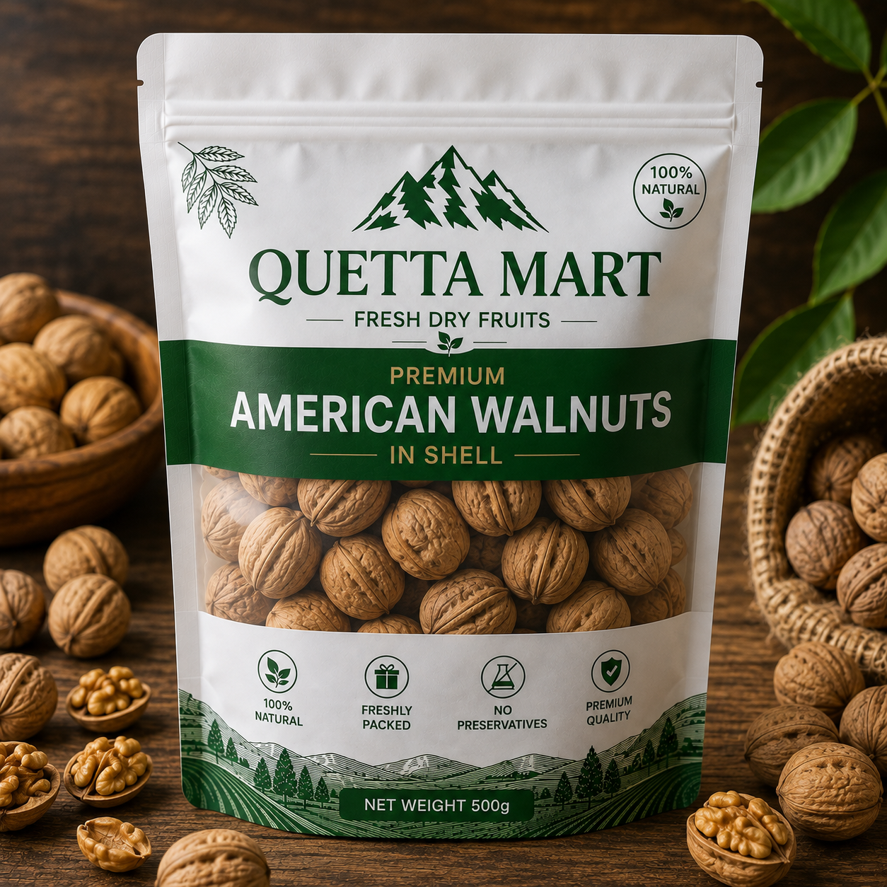 Premium American Walnuts in Shell